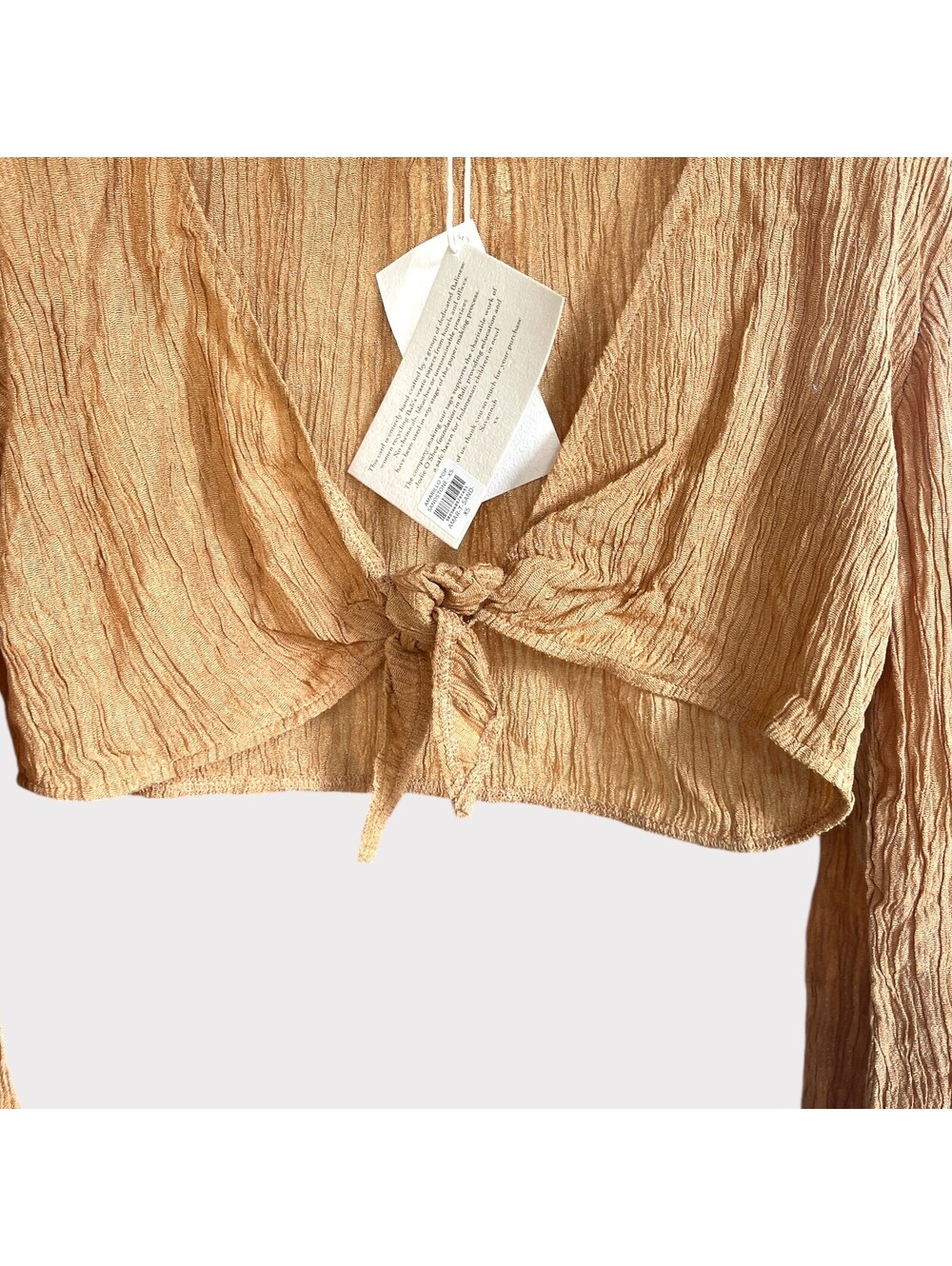 Savannah Morrow The Label Amarillo Silk Top Size XS Sandstone - Picture 3 of 9